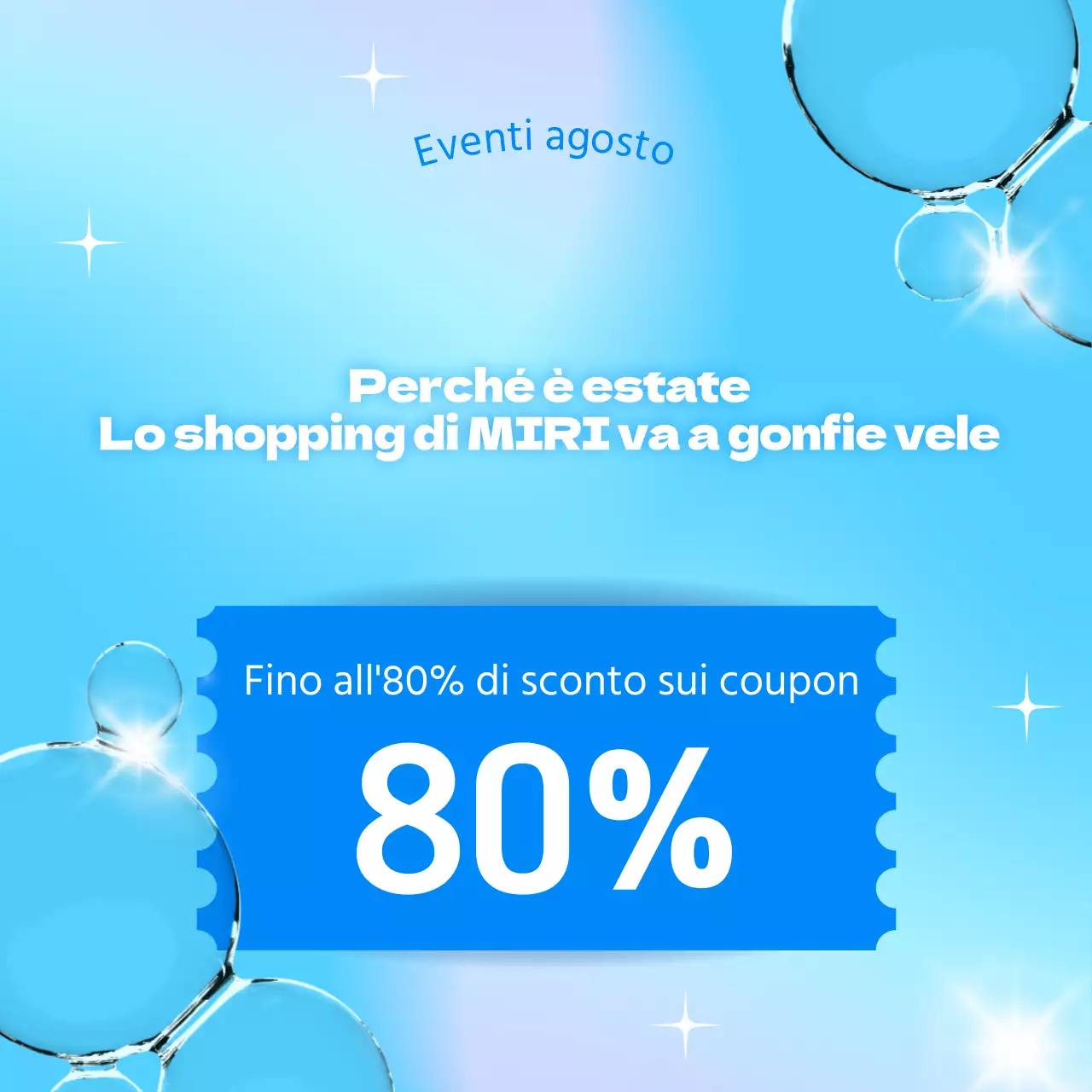 Promuovere un evento estivo in blu e bianco