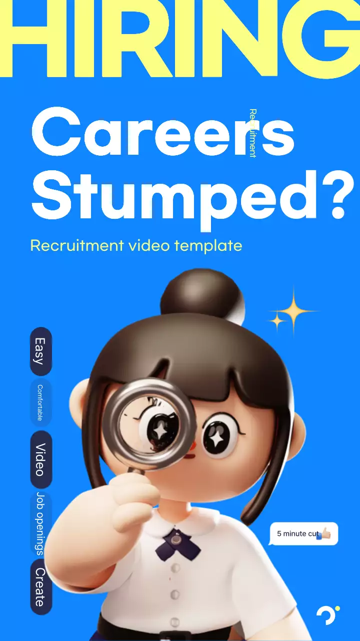 Iklan rekrutmen berwarna biru dan kuning yang lucu