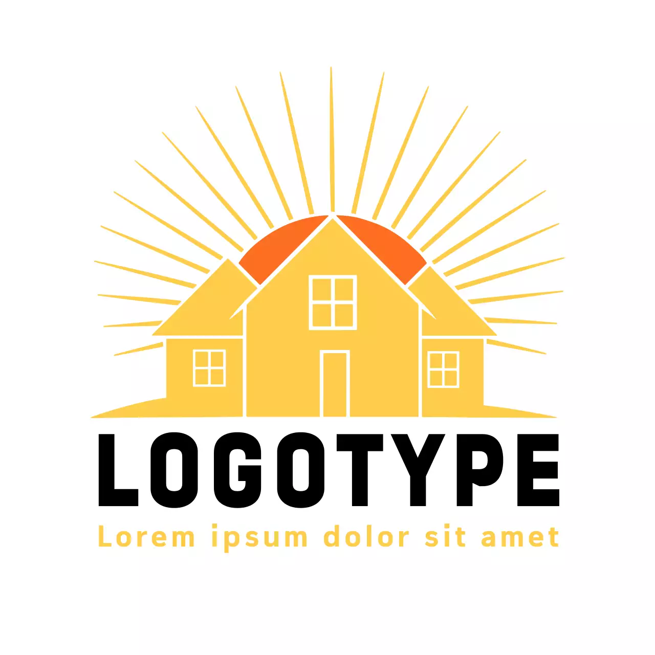 Yellow Simple Home Logo