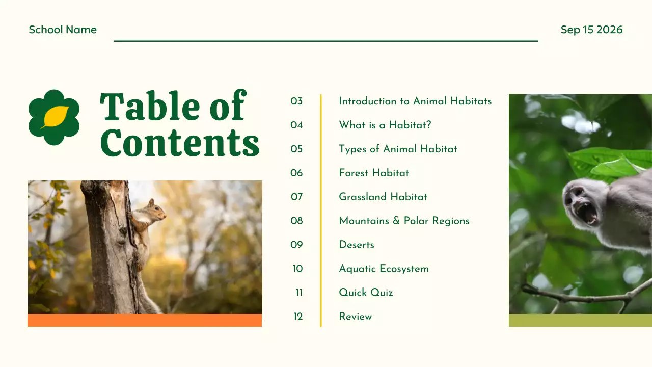 Yellow Educational Animal Guide Presentation