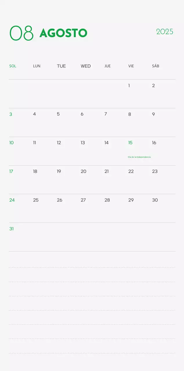 Un calendario con una foto de un cachorro y un bonito mensaje en color verde