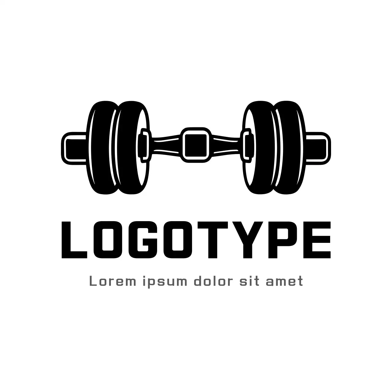 Black Minimal Fitness Logo