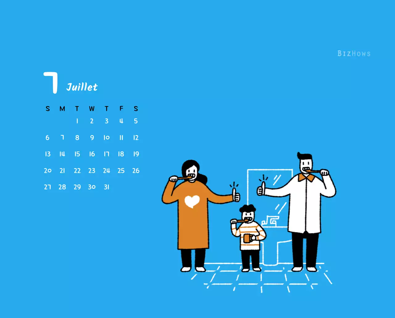 Calendrier du Nouvel An avec de jolies illustrations