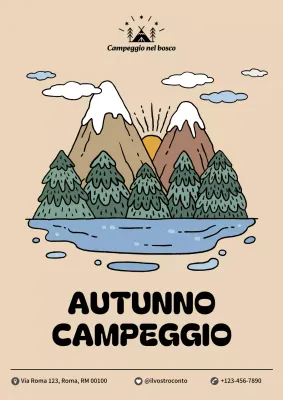 Il beige e il kaki sono di tendenza per gli annunci di campeggio autunnali.