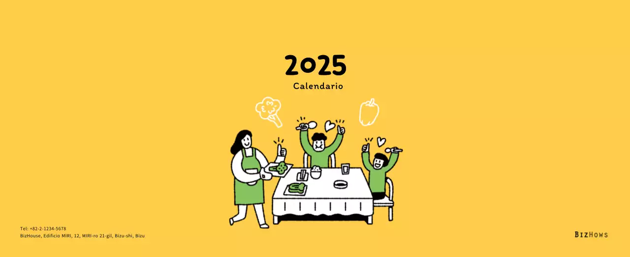 Calendario de Año Nuevo con simpáticas ilustraciones