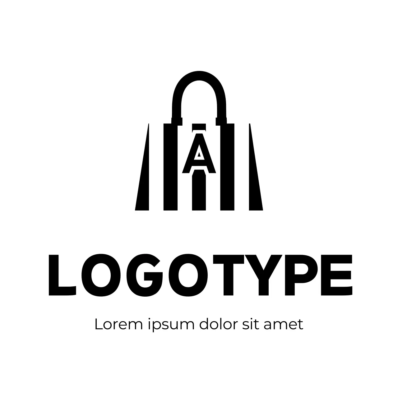 Black Minimal Design Logo