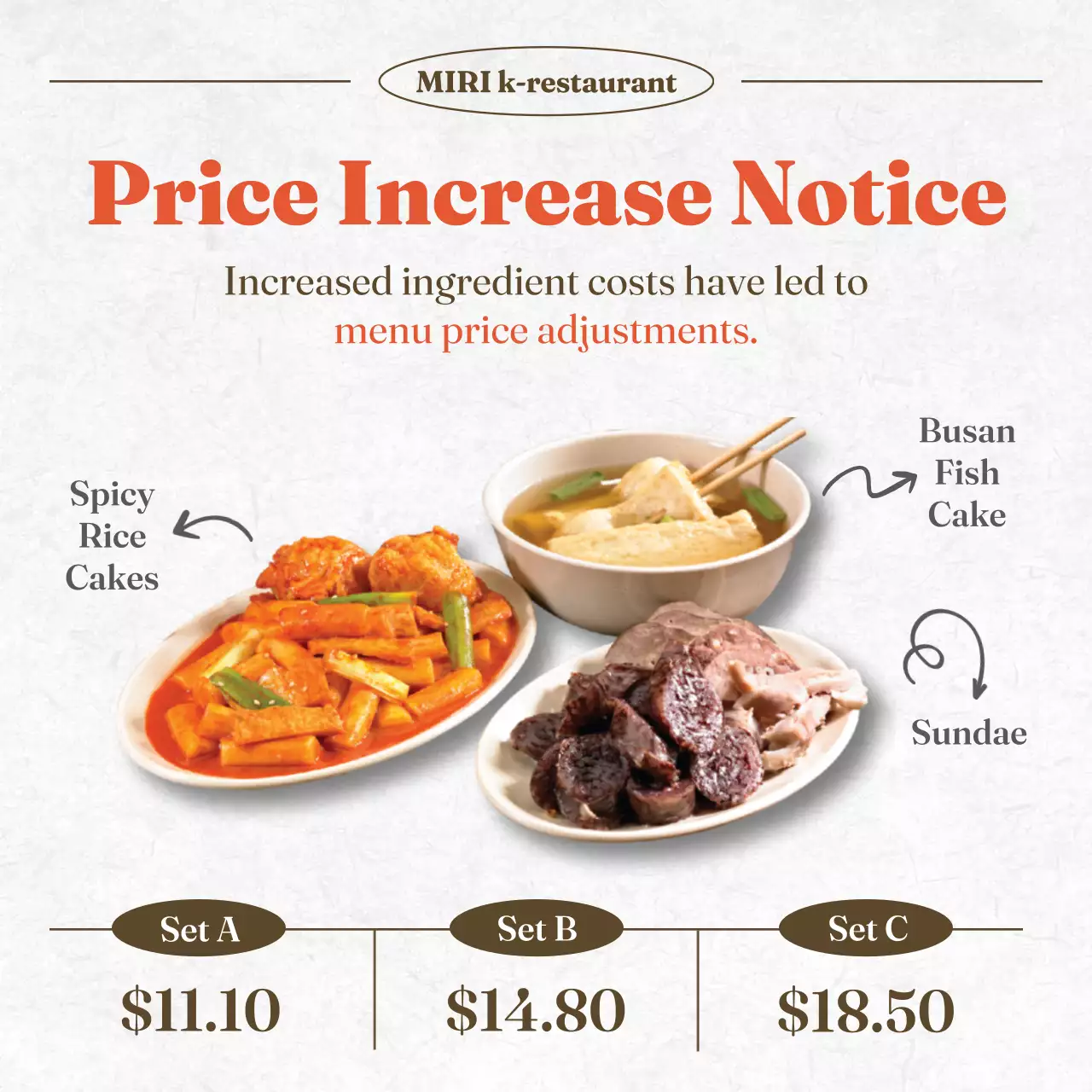 Orange Traditional Food Announcement Social Media Post