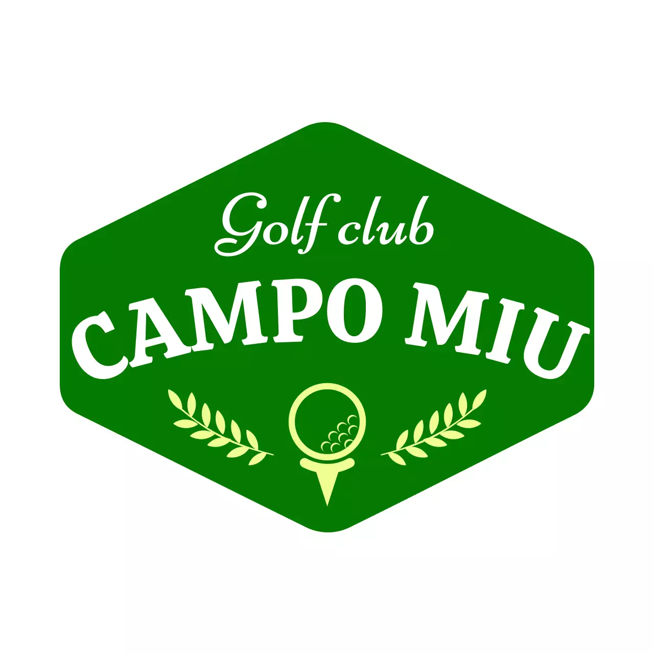 Logo per la promozione di un golf club sotto forma di simbolo di un green.