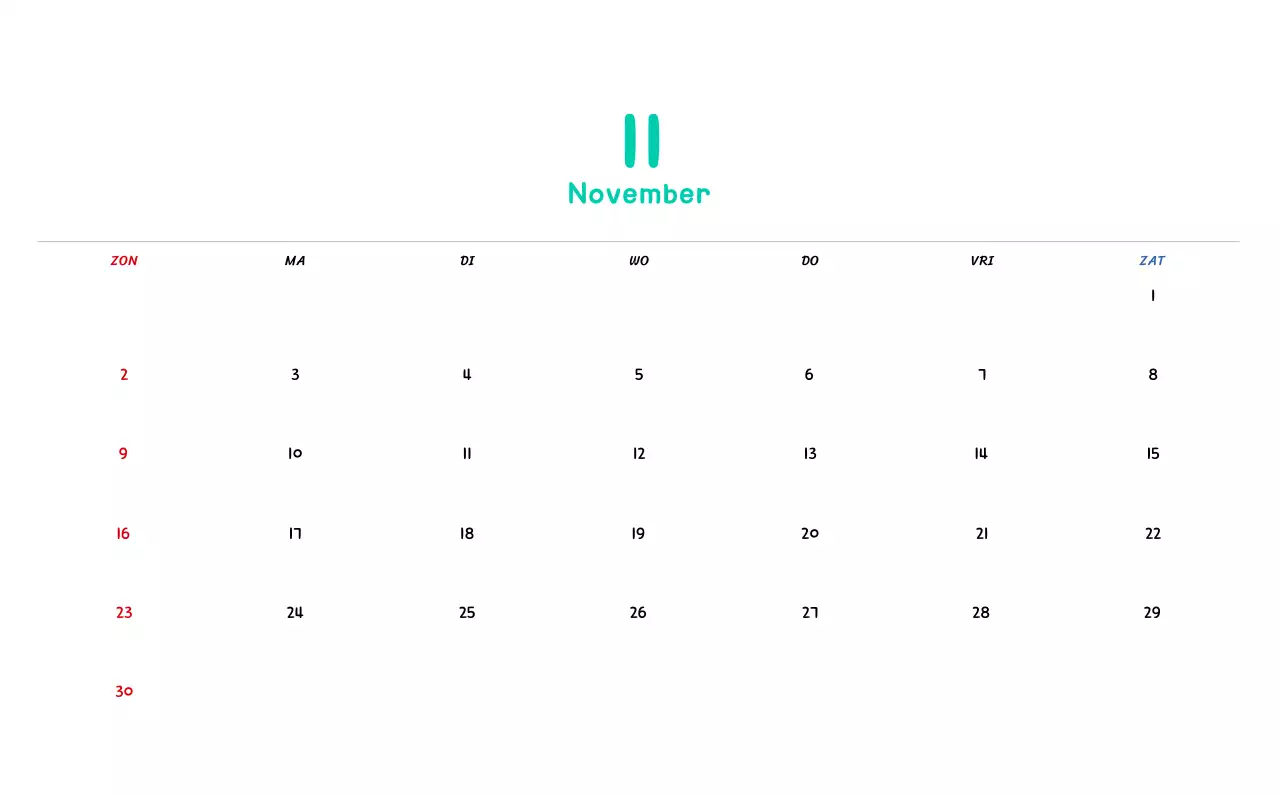 Nieuwjaarskalender met schattige illustraties