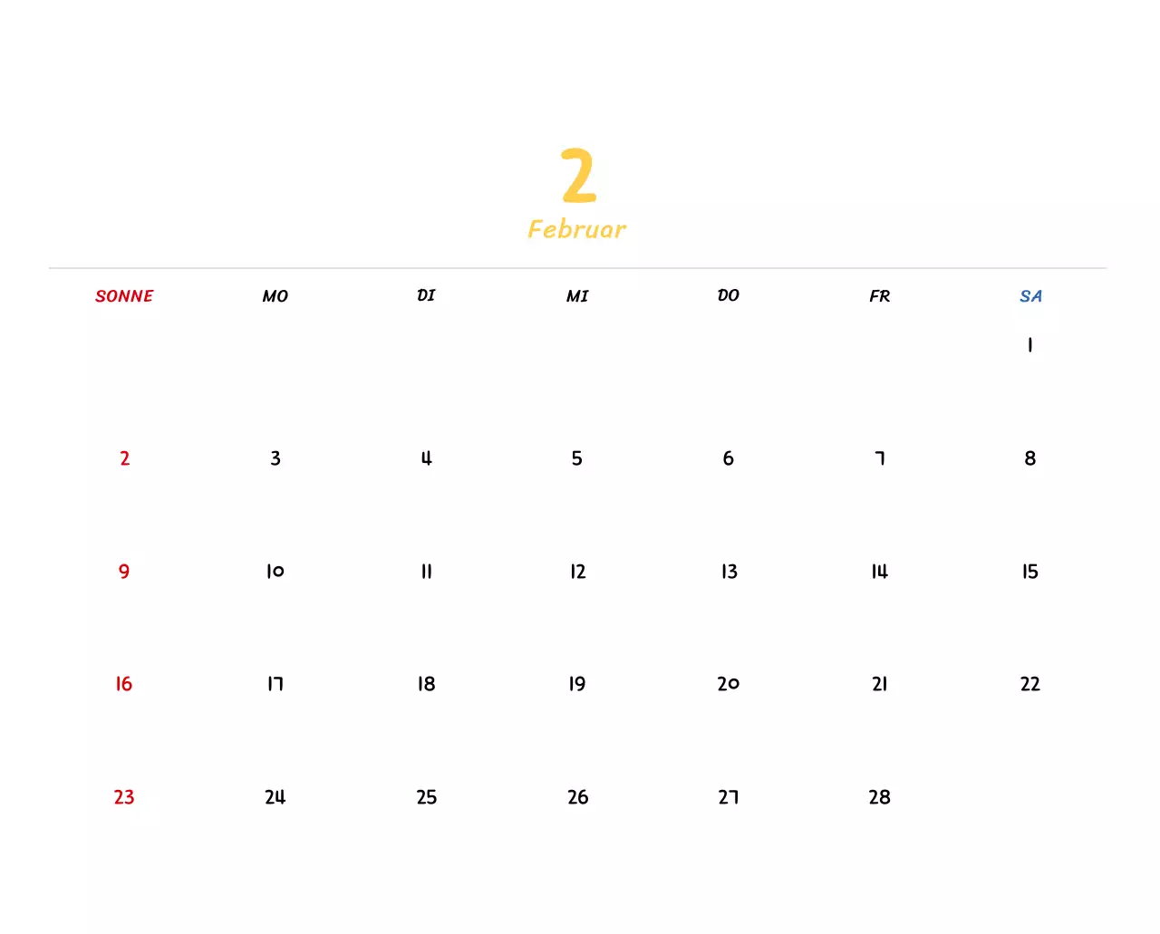 Neujahrskalender mit niedlichen Illustrationen