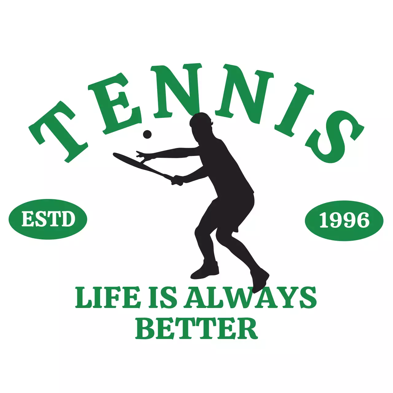 緑と黒のヴィンテージ感のあるテニスクラブ