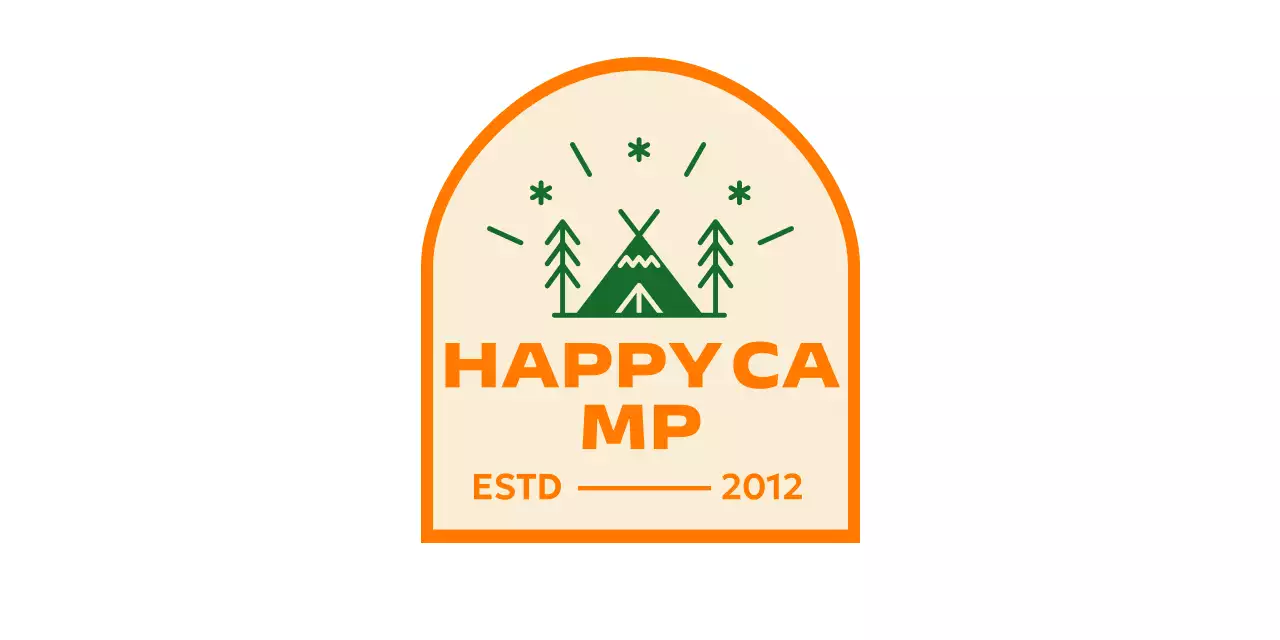 Simple camping promotion with orange-green camp illustration