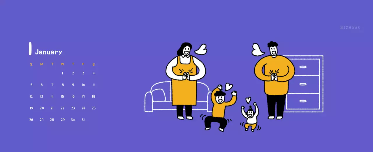 かわいいイラストの年賀状