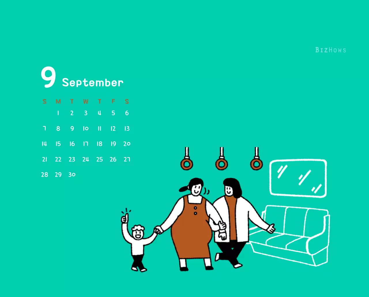 Nieuwjaarskalender met schattige illustraties