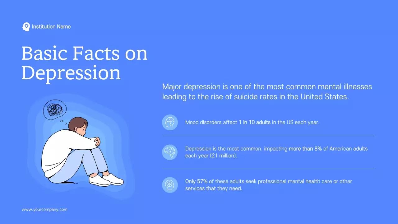 Blue Simple Mental Health Guide Presentation