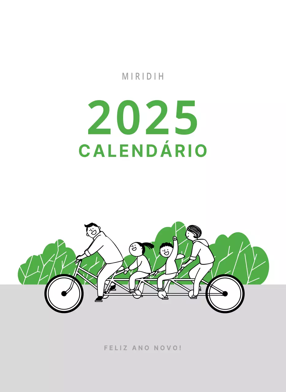 Um calendário colorido e ilustrado