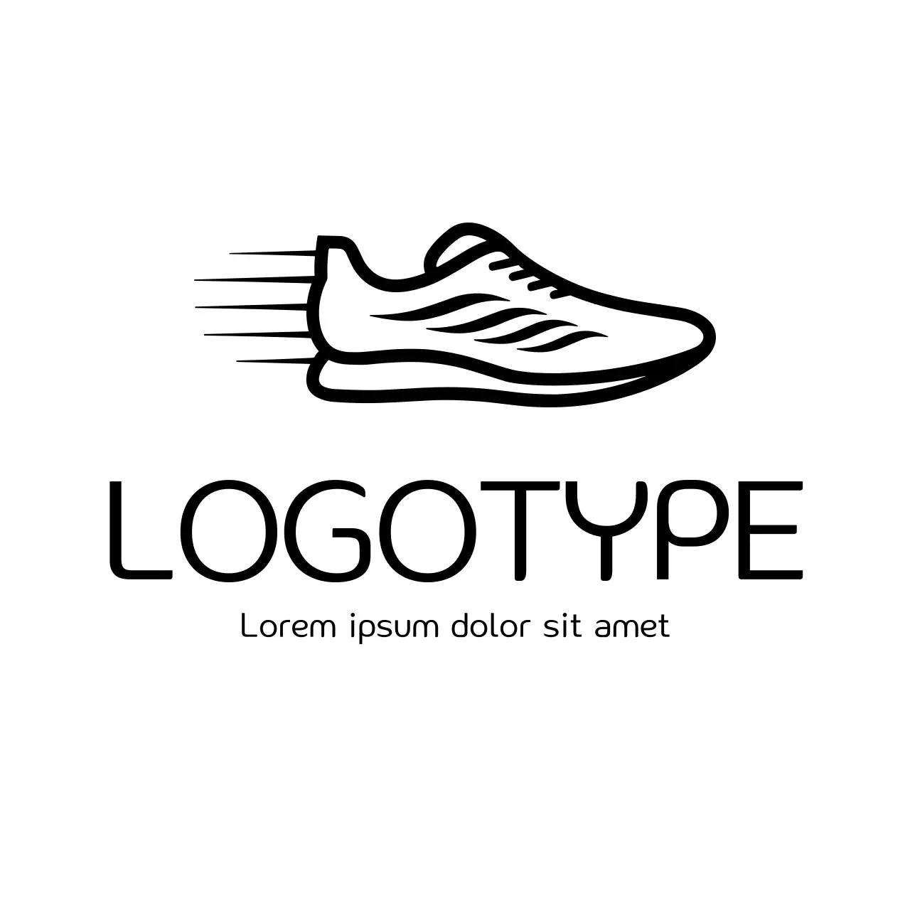 Black Minimal Shoe Logo