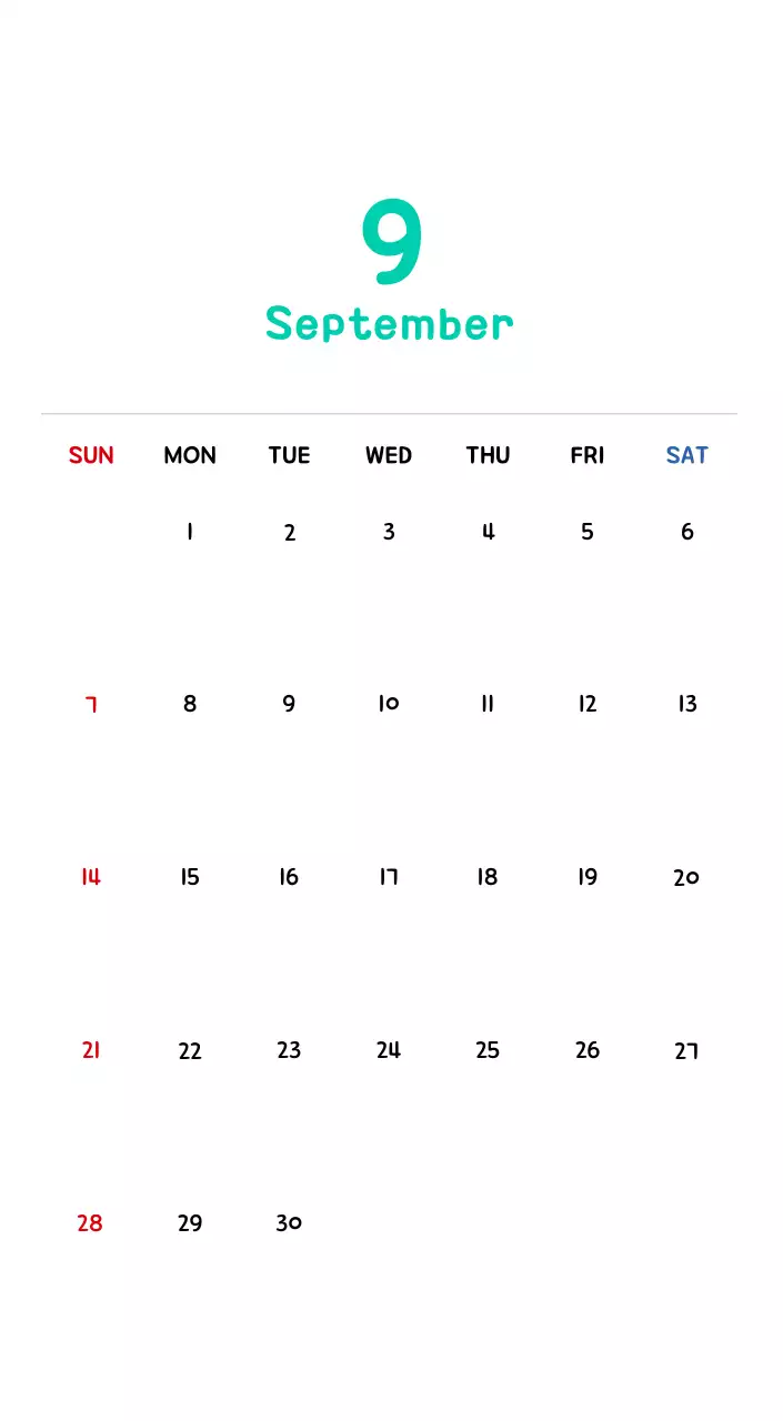 New Year's calendar with cute illustrations