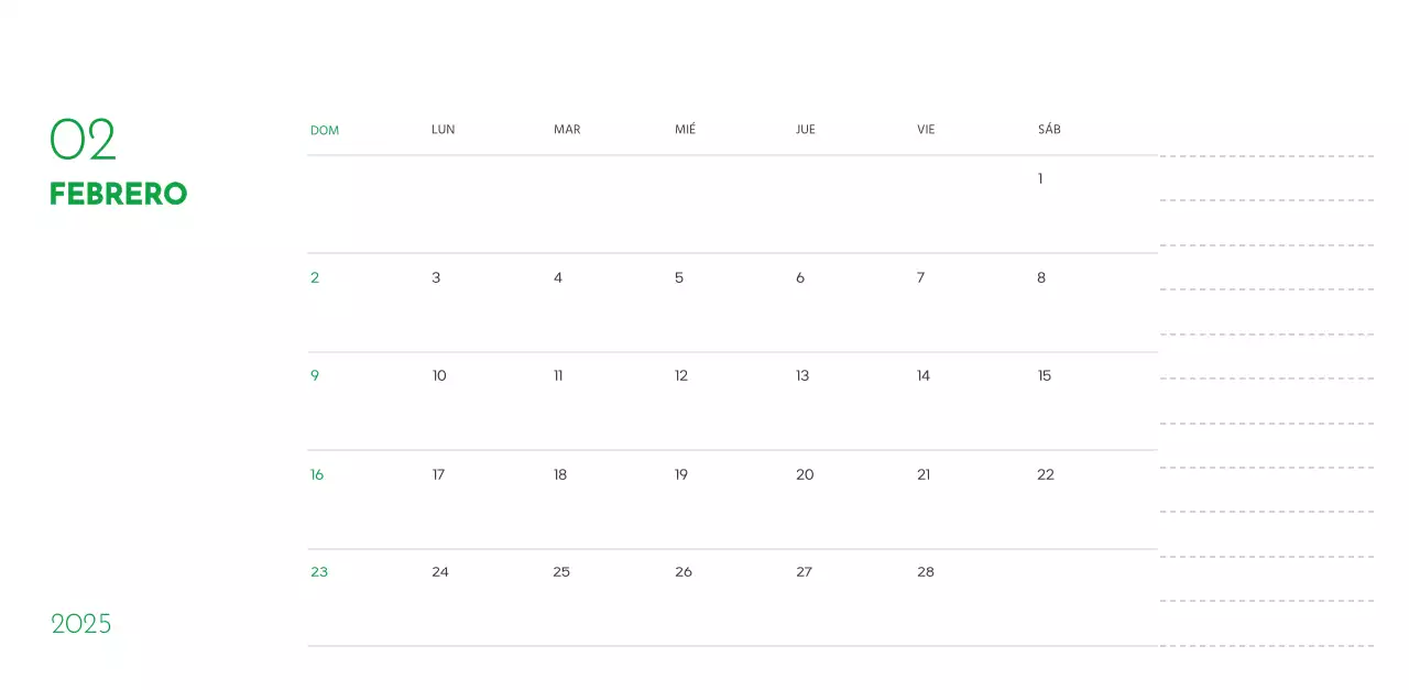Un calendario con una foto de un cachorro y un bonito mensaje en color verde