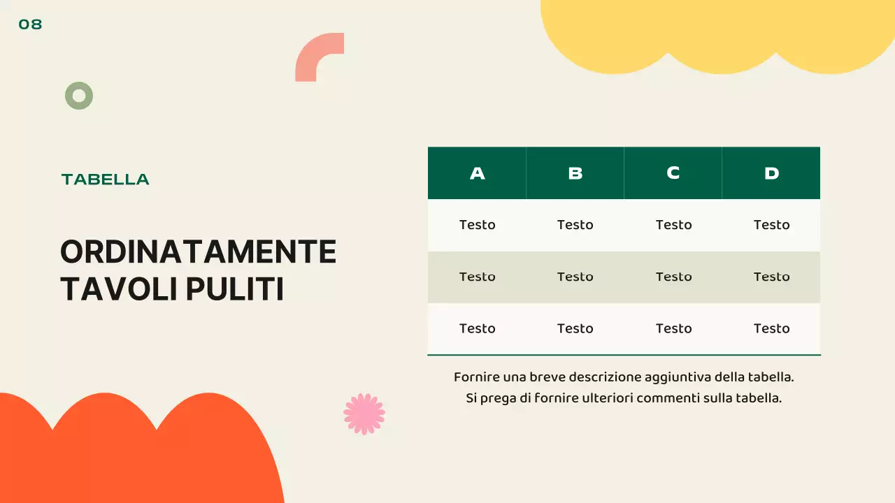 Presentazione kitsch del layout predefinito in arancione e giallo