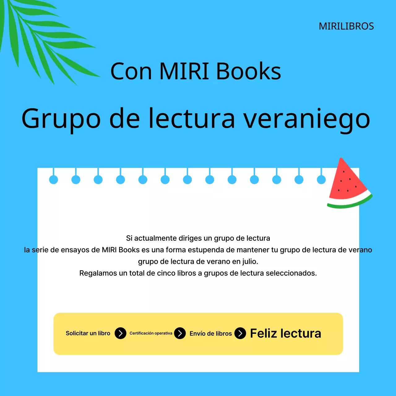 Promueva un club de lectura minimalista de verano en amarillo y azul