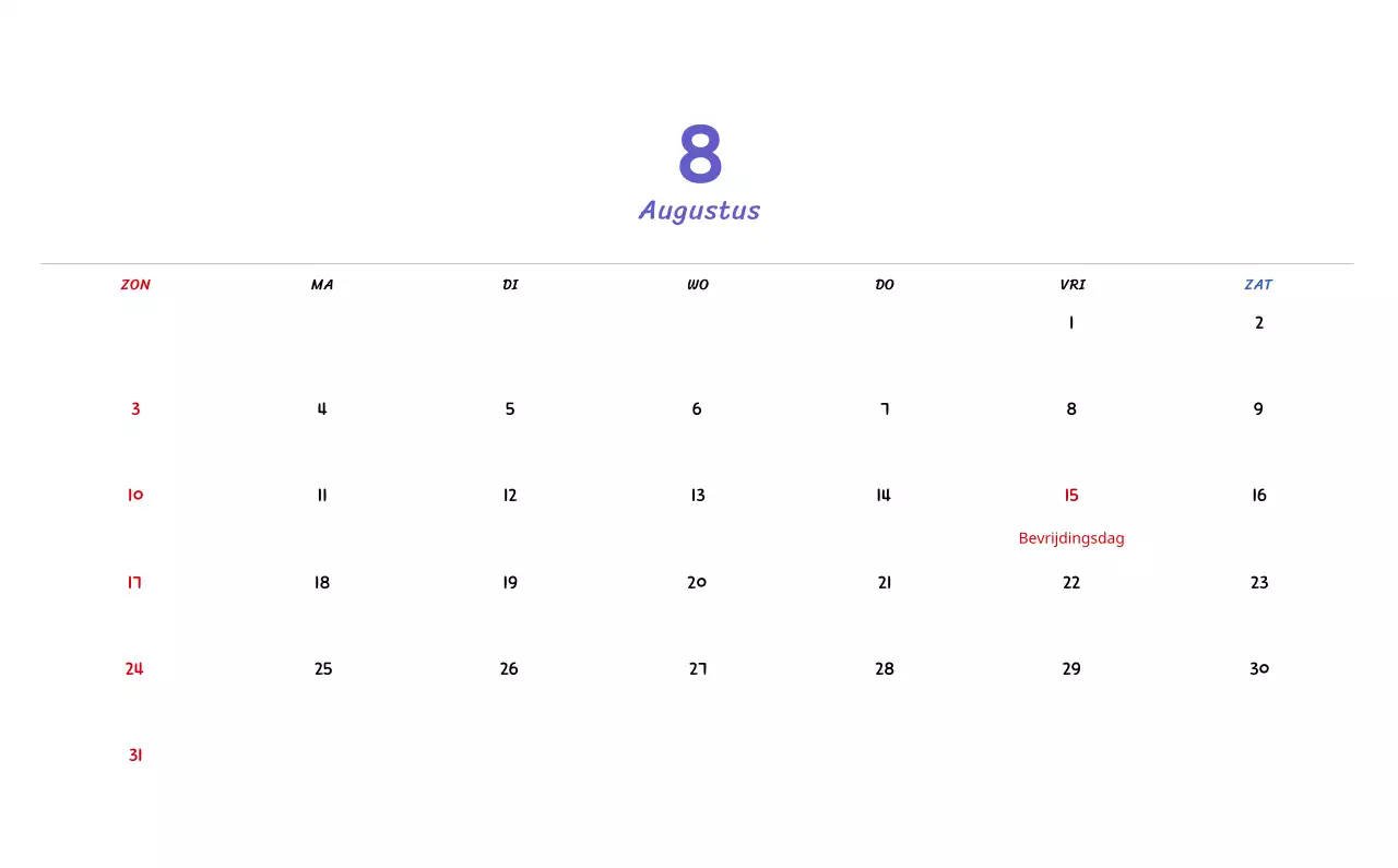 Nieuwjaarskalender met schattige illustraties