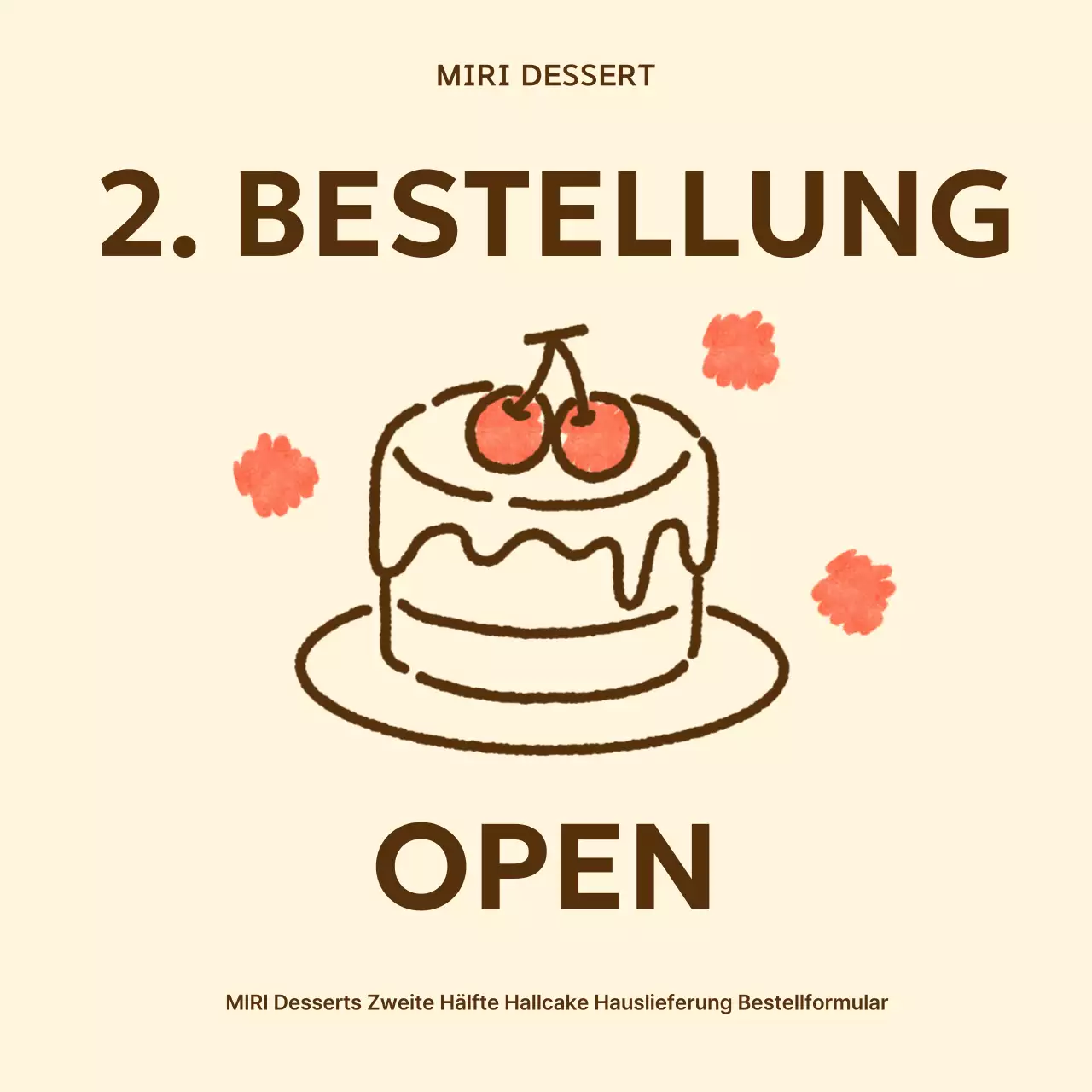 Ankündigung der Eröffnung des gelben und hübschen Auftragsbuchs