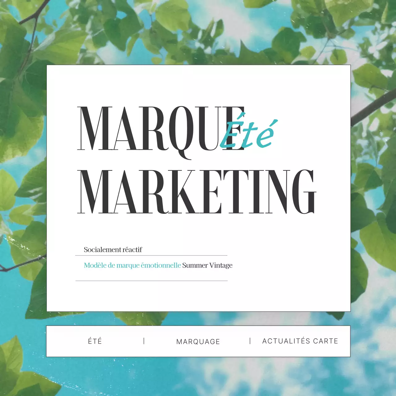 Un post de marque sur les médias sociaux sur le thème de l'été vert et vintage