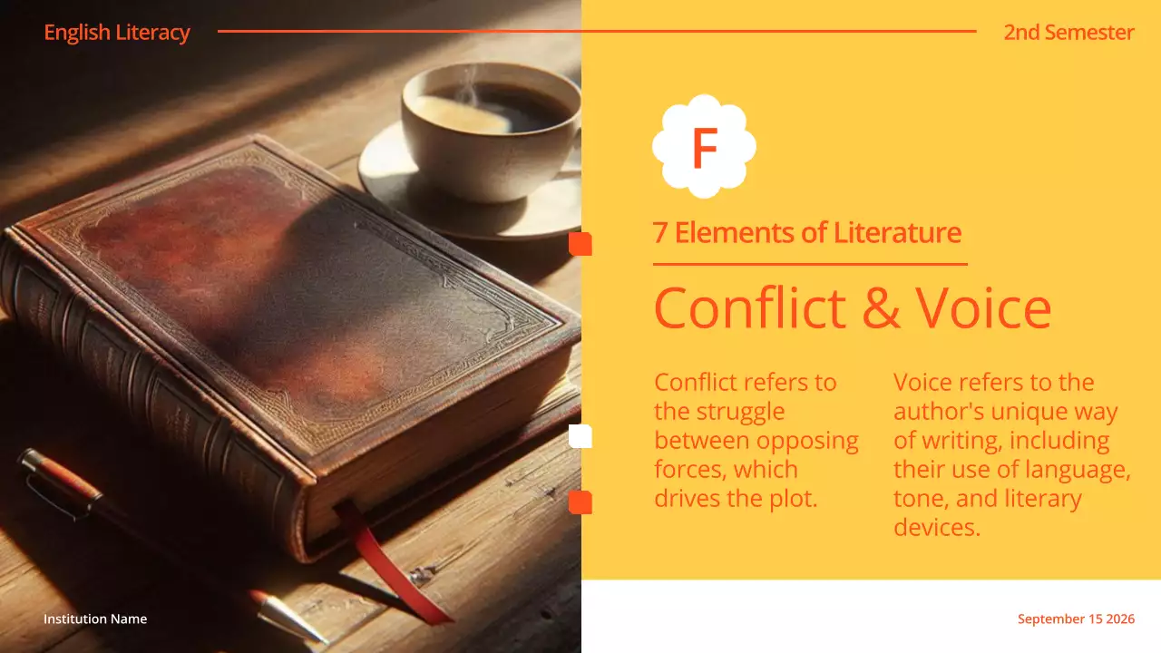 Orange Classic Literature Lecture Presentation