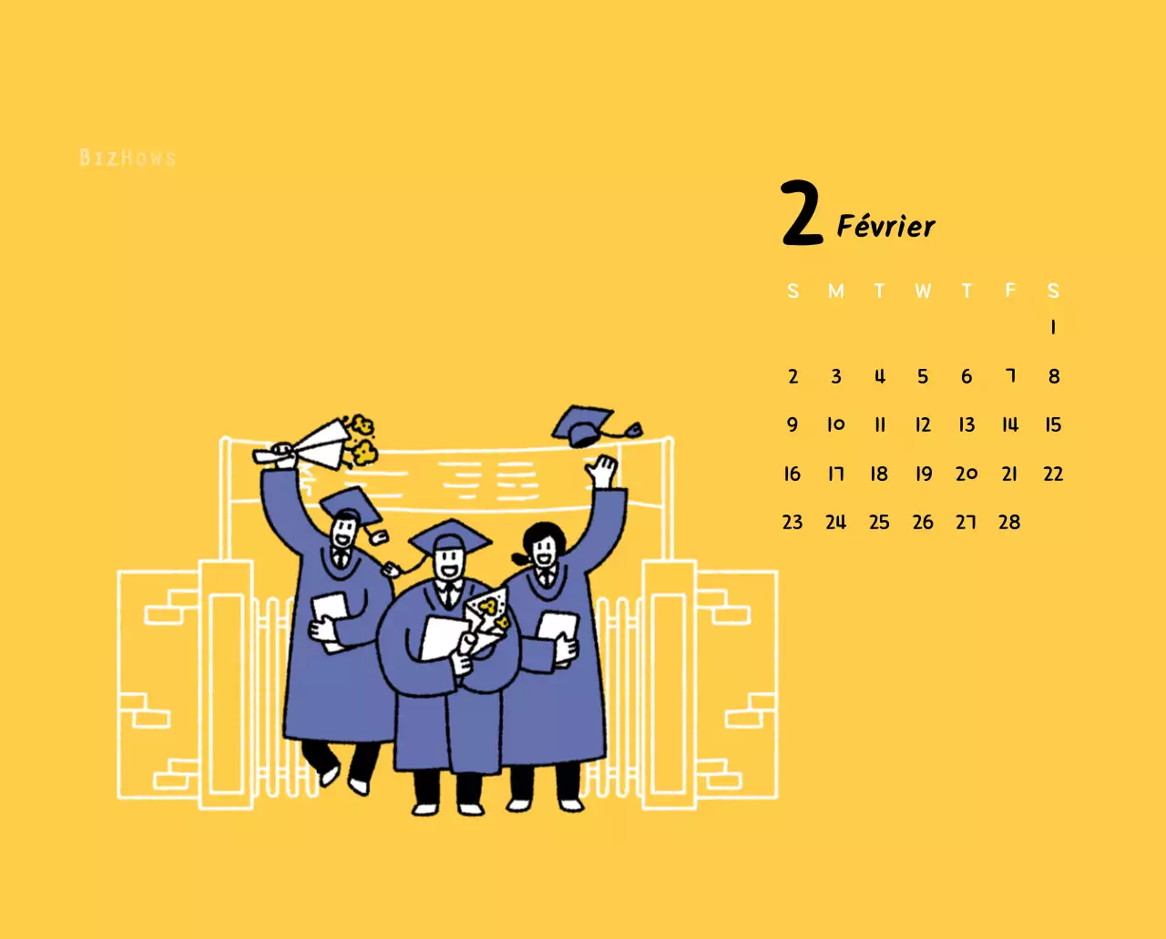 Calendrier du Nouvel An avec de jolies illustrations