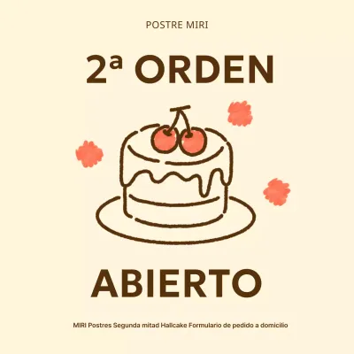 Anuncio de la apertura del libro de pedidos amarillo y bonito