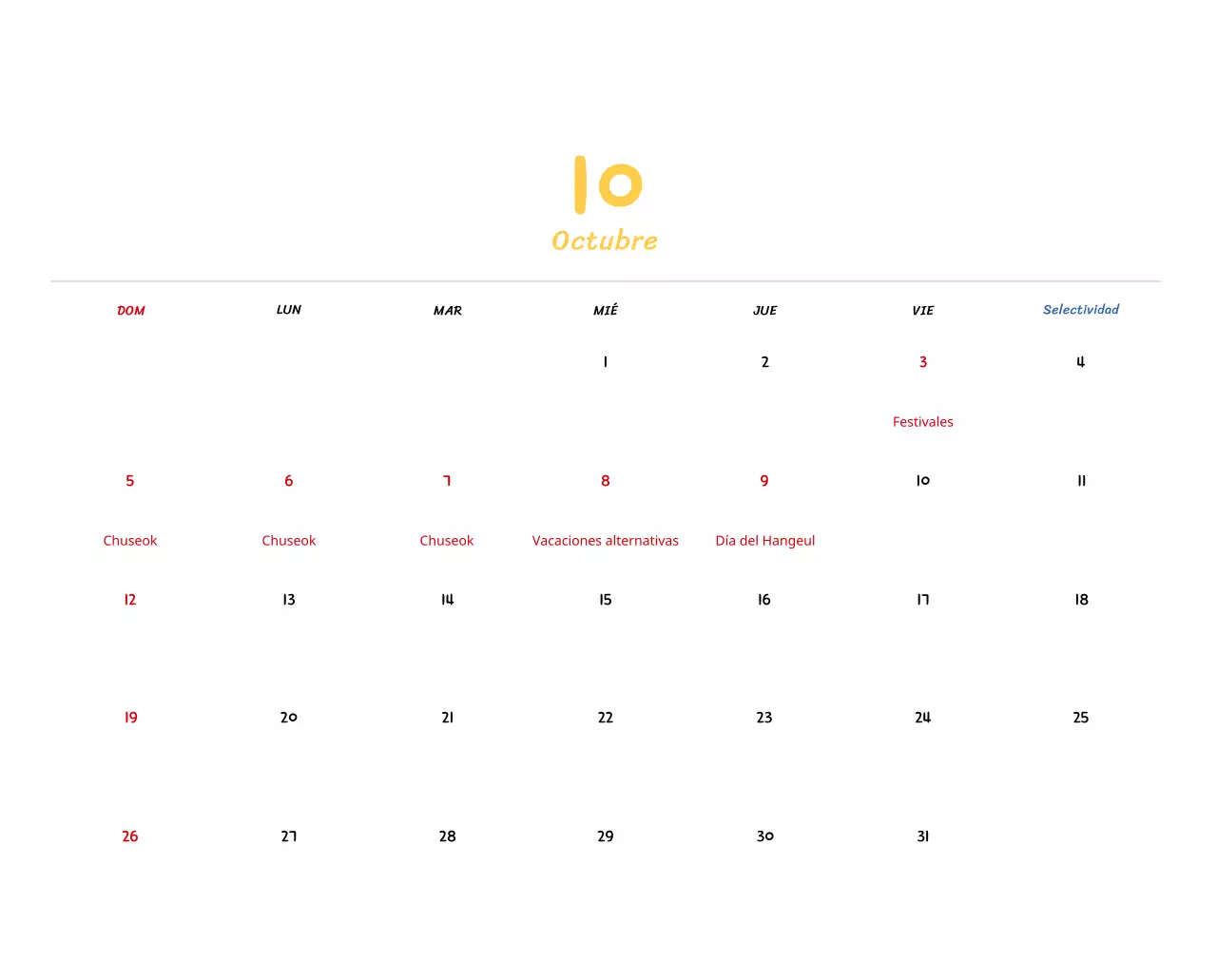 Calendario de Año Nuevo con simpáticas ilustraciones