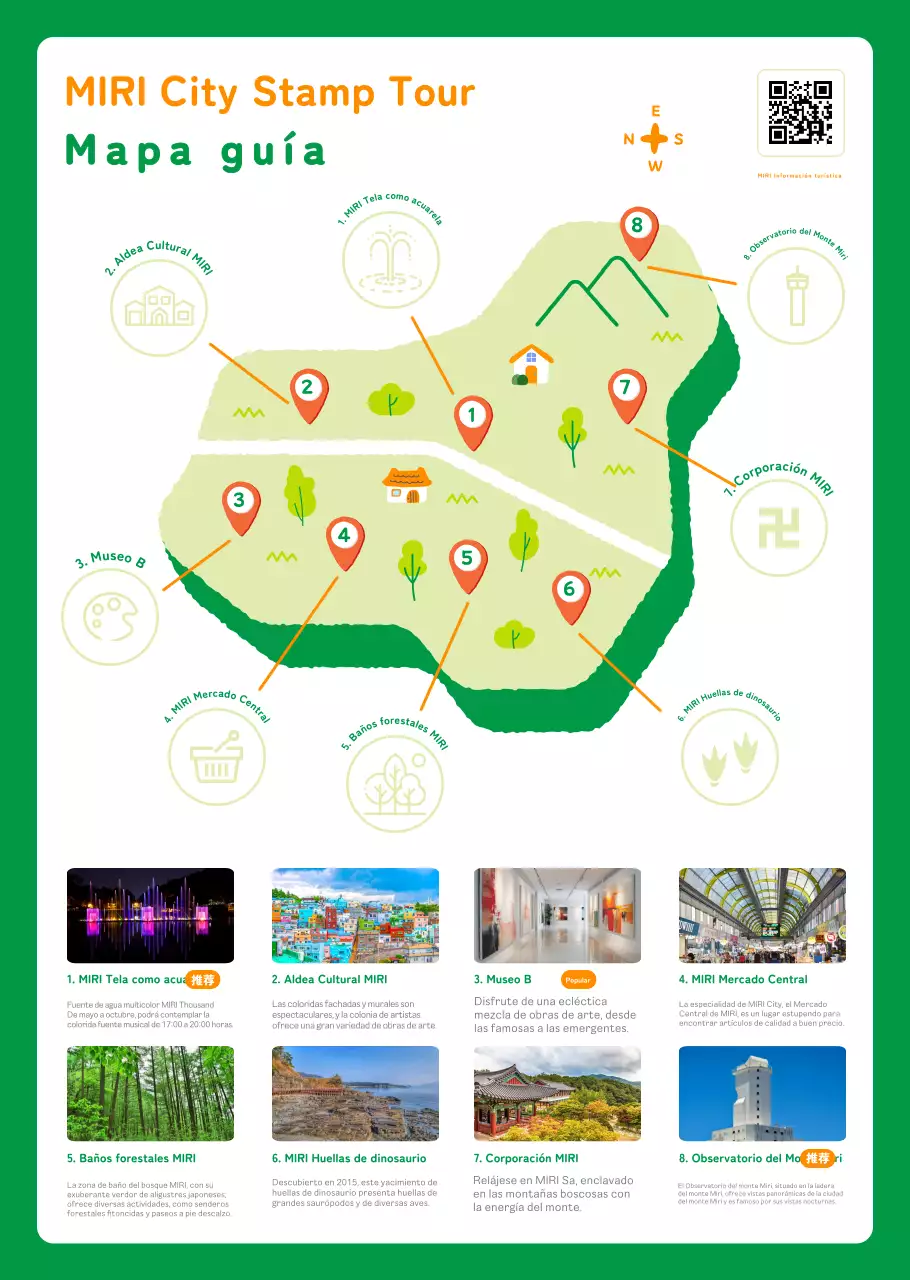 Bonito folleto turístico con el sello de la ciudad