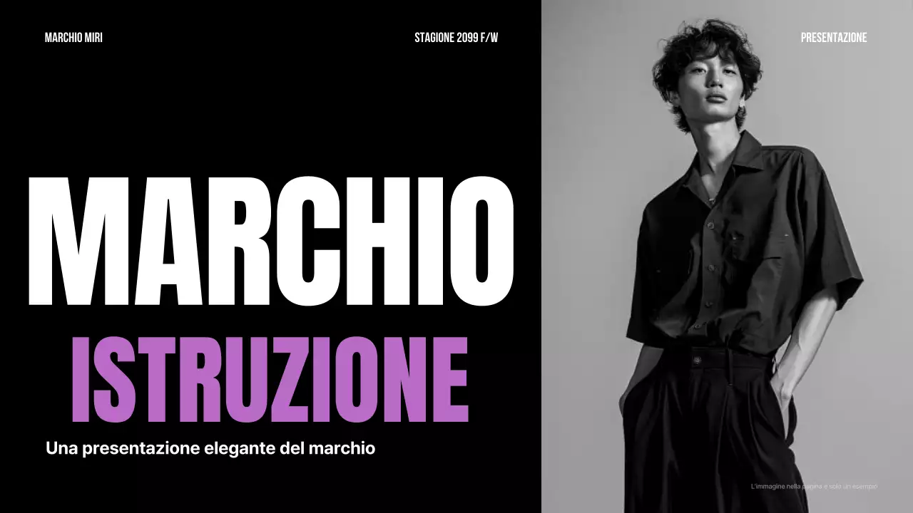 Una semplice dichiarazione del marchio in nero e viola