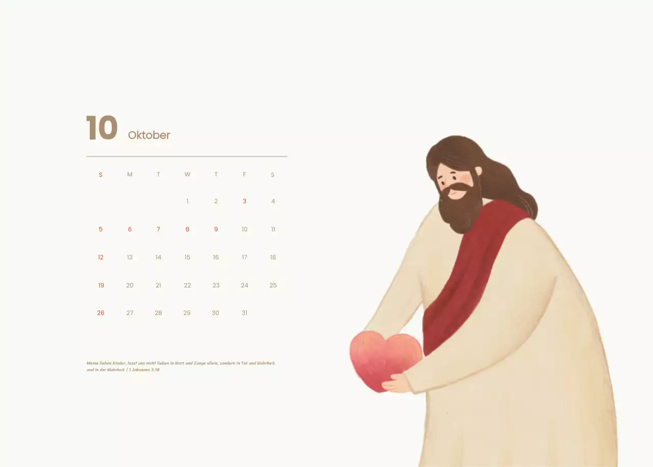 Ein Andachtskalender mit gemütlichen Illustrationen und Bibelversen auf hellblauem Hintergrund