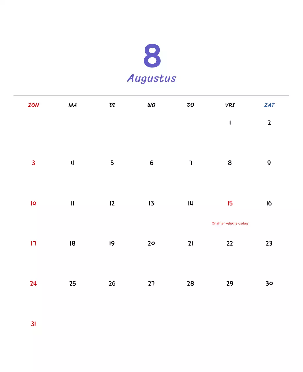 Nieuwjaarskalender met schattige illustraties