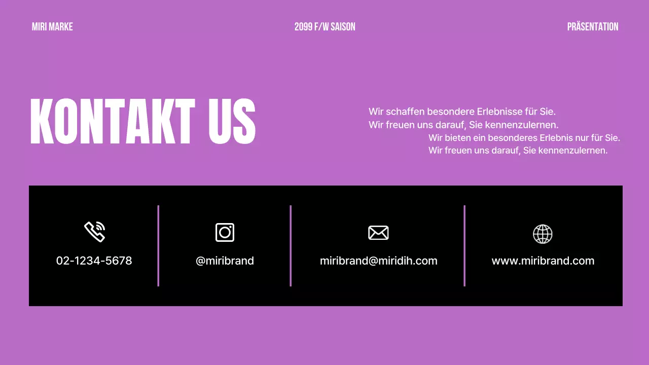 Ein einfaches Markenstatement in Schwarz und Lila