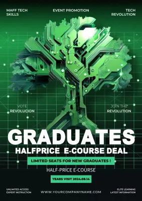 Green Futuristic E-Course Promotion Poster
