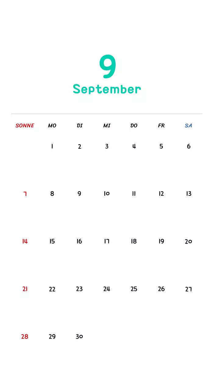 Neujahrskalender mit niedlichen Illustrationen