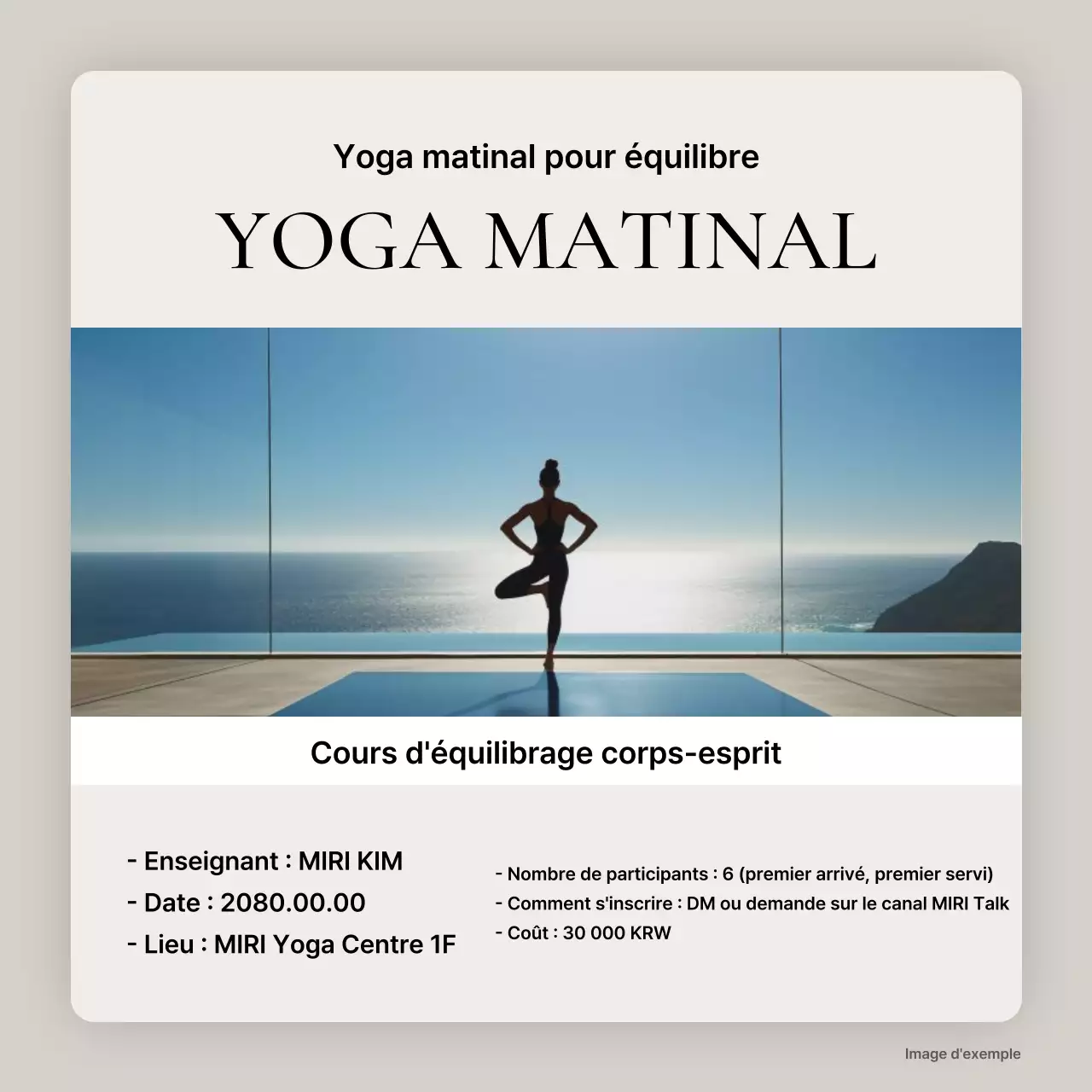 Hong de yoga moderne en beige