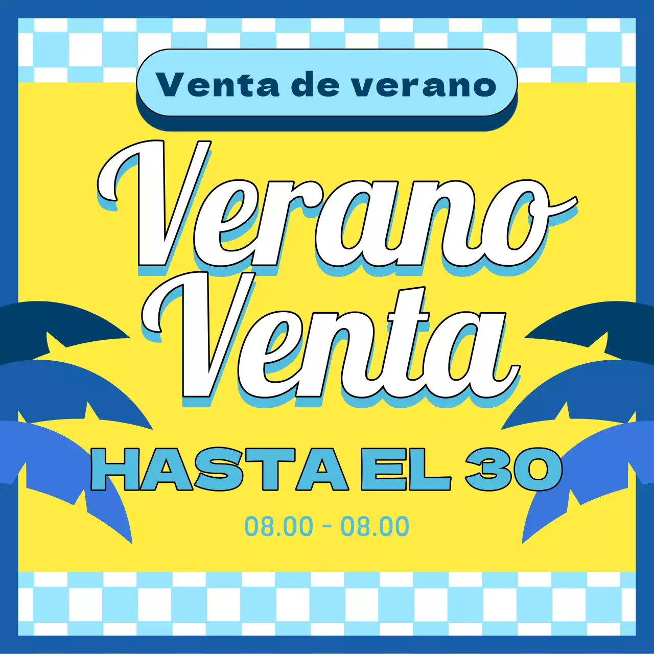 Anuncio de venta de estilo retro en amarillo y naranja