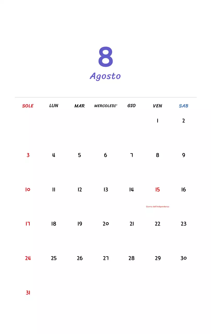 Calendario di Capodanno con simpatiche illustrazioni