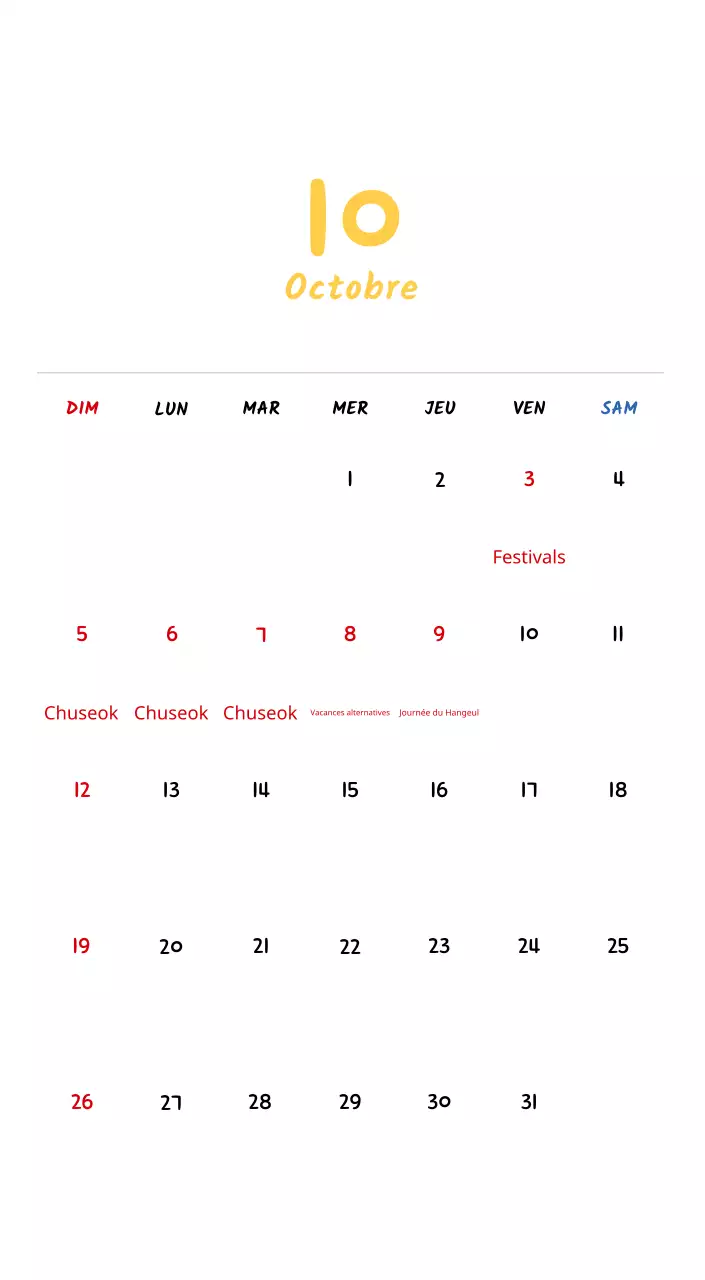 Calendrier du Nouvel An avec de jolies illustrations