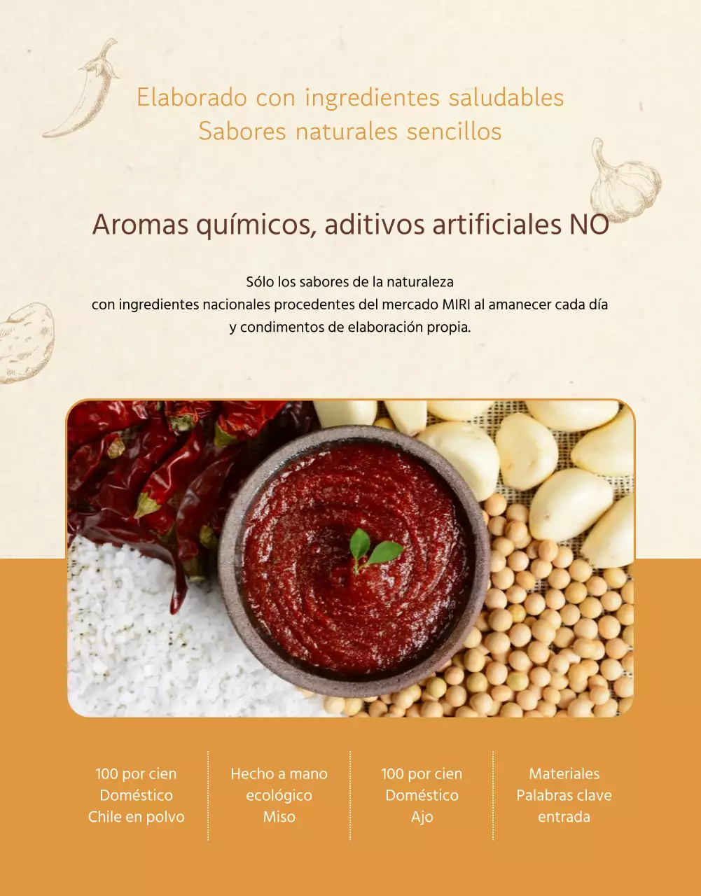 Promueve una tienda de guarniciones de aspecto tradicional en beige y naranja