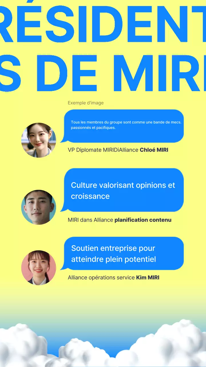 Une jolie annonce de recrutement bleue et jaune