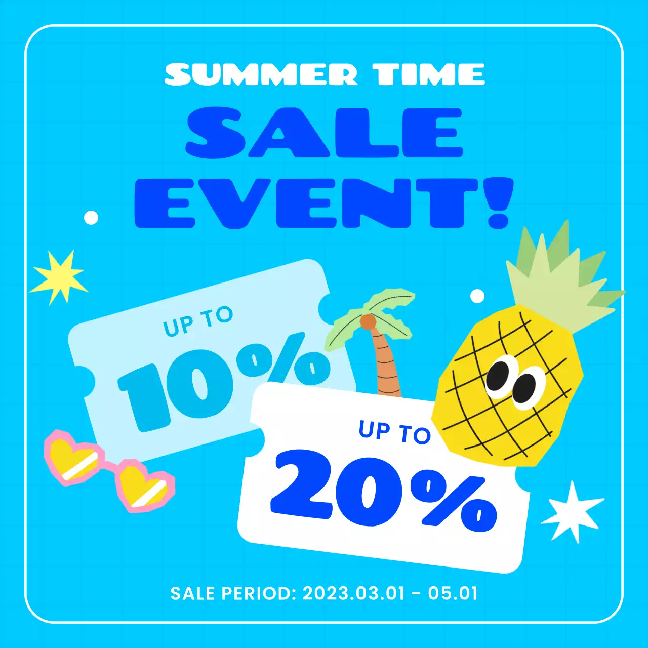 Blue Trendy Summer Promotion Instagram Carousel