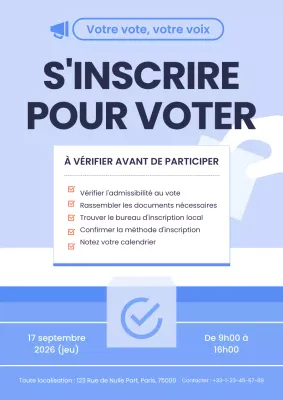Promouvoir l'inscription de base sur les listes électorales en bleu et bleu clair