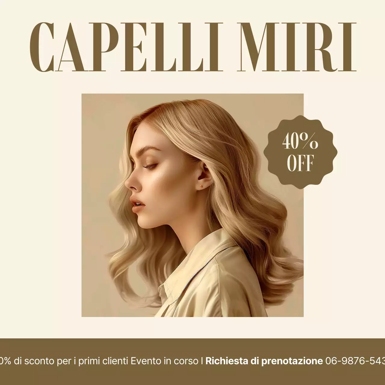 Promuovere uno sconto semplice per il salone in beige