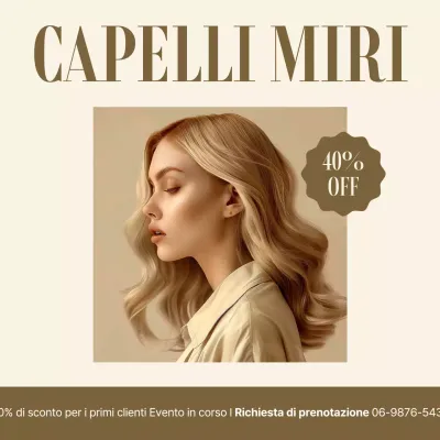 Promuovere uno sconto semplice per il salone in beige