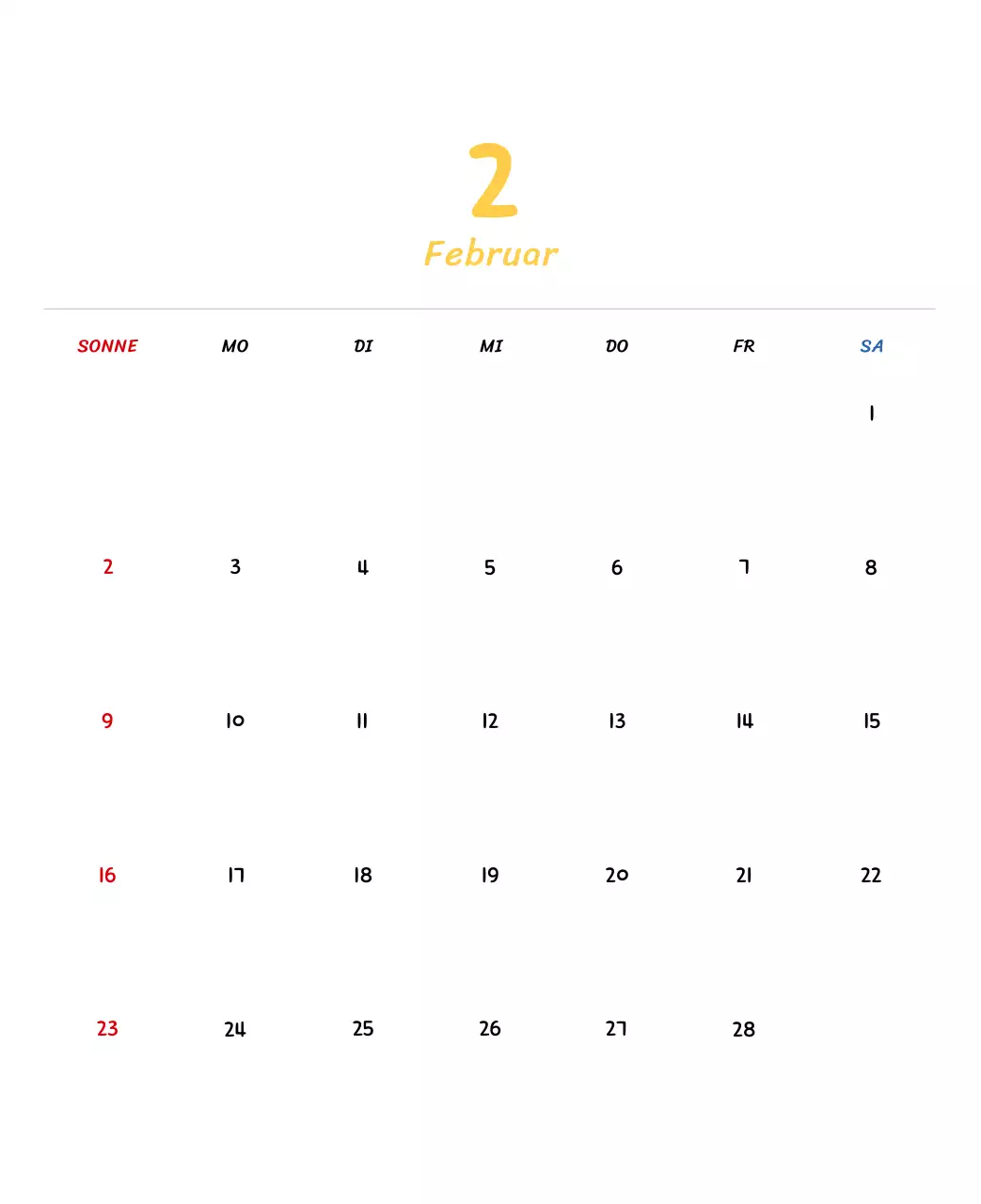 Neujahrskalender mit niedlichen Illustrationen